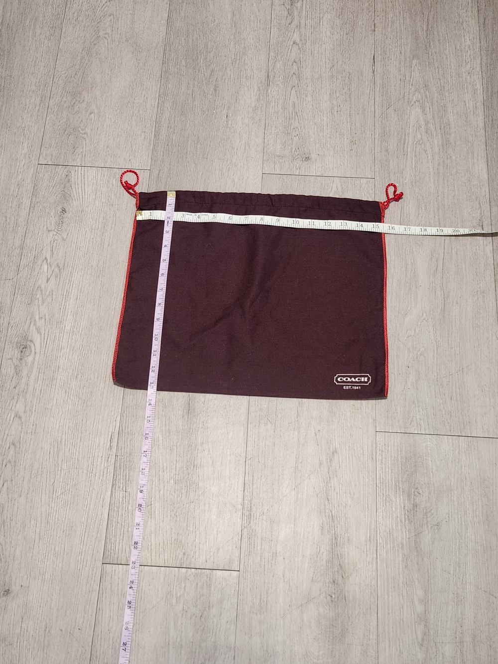 Authentic Coach EST. 1941 Brown Dust Bag w/ Red Trim - 15.5” x 13.5”
​ - Picture 2 of 5